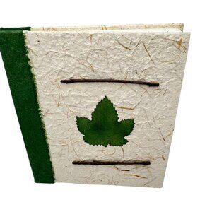 Handmade Journal Leaf DesignTwig Accents Eco-Friendly Paper Rustic 6.25" x 7.5"